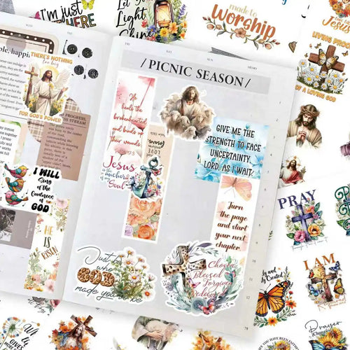 28 Sheets Christian Verse Sticker Book, Stickers Religious Scripture Journaling For Water Bottles Laptop Scrapbook Plannner