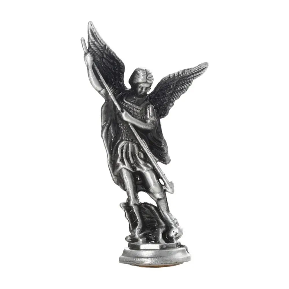 Christian Saint Michael FigurineThe Archangel Defeating Satan Guardian Statues Zinc Alloy Ctafts For Home Room Tabletop Desktop