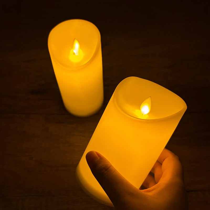 Flameless LED Candle Warm glowing decorative electric candles Home Christmas decorative candles for Ramadan Eid Xmas Party Decor