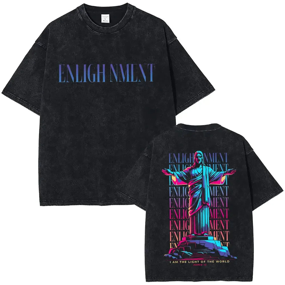 2026 Spring summer Vintage Christian Jesus Blessing From God Graphic T-shirt Men Women Clothing Fashion Casual  Crewneck T Shirt