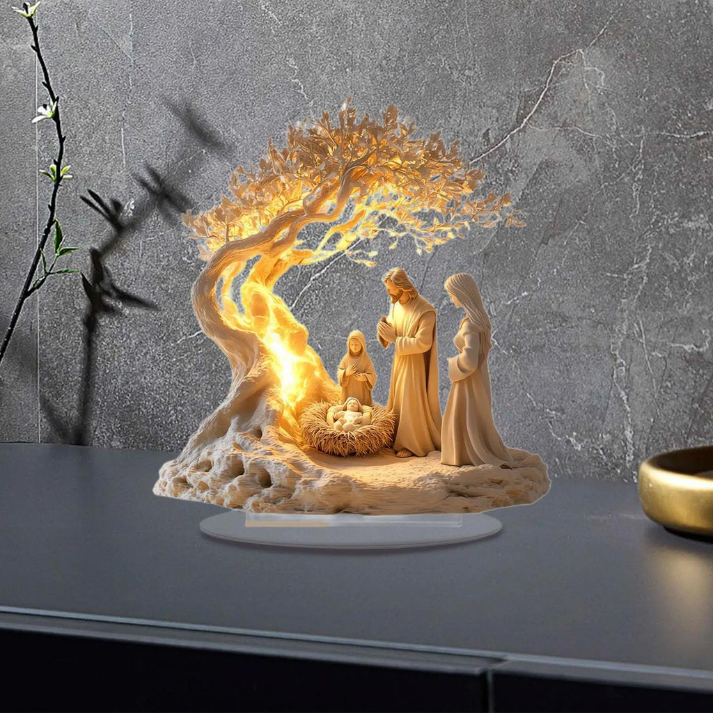 Jesus Birth Figurine Christmas Statue Artwork Collection Ornament for Living