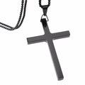 High Quality Simple Silver/Gold/Black Stainless Steel Rock Punk Big Cross Mens Pendant Chain Jewelry