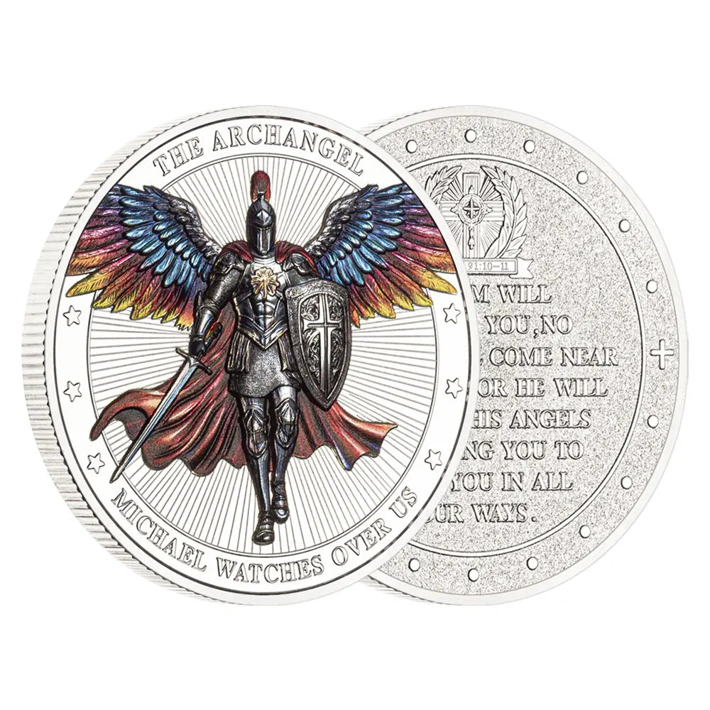 Gold/Silvery Plated Thank You Archangel Michael Challenge Medal Firefighter Coin Special Gift Military Collectible Coins