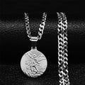 Archangel Saint Michael Stainless Steel Chain Necklace for Women/Men Gold Color Pendant Necklaces Jewelry colier homme NK62S02