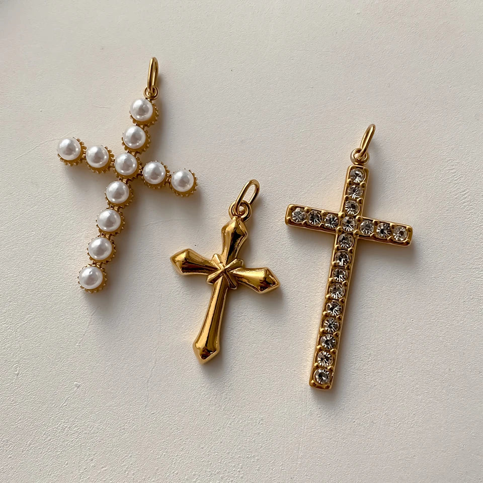 eMancoStainless Steel Cross Charm Pendants For Bracelet Necklace Jewelry Accessories Diy Jewelry Making 48 Hours Shipping