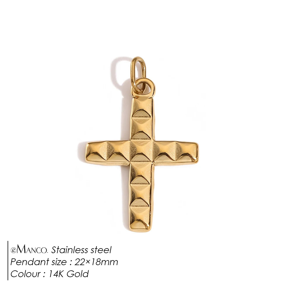 eMancoStainless Steel Cross Charm Pendants For Bracelet Necklace Jewelry Accessories Diy Jewelry Making 48 Hours Shipping