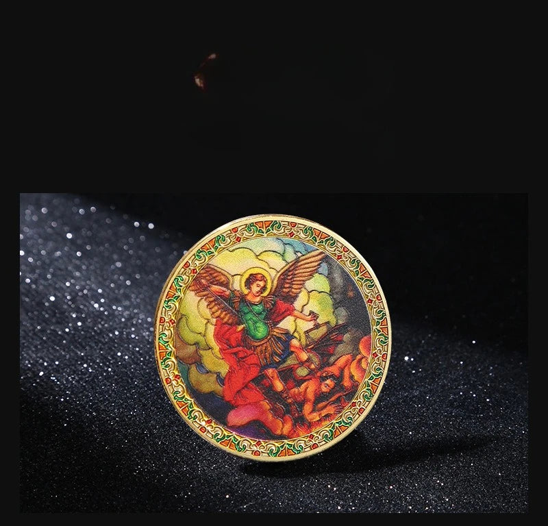 Saint Michael Challenge Coin Angel Metal Medal Craft Home Decoration Commemorative Coin Collection Gift