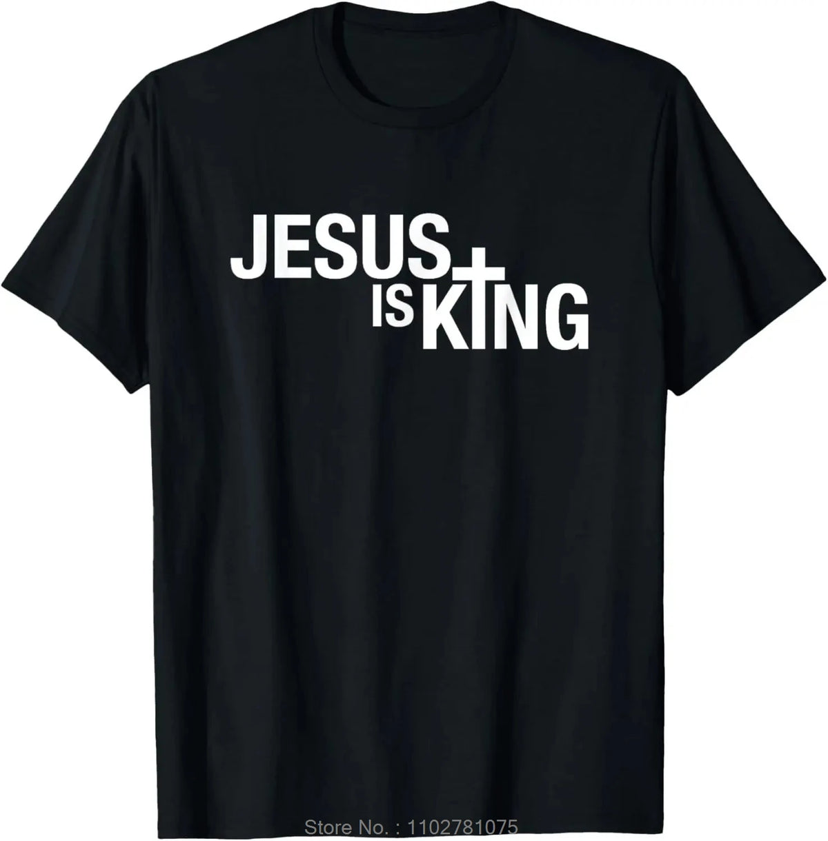 Men's Clothing Christian Jesus Is King Design Crown T-shirt Casual Couple Tshirt Tees Fitness T Shirt