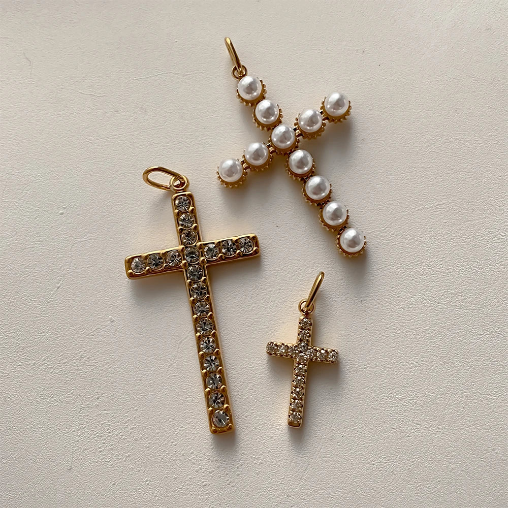 eMancoStainless Steel Cross Charm Pendants For Bracelet Necklace Jewelry Accessories Diy Jewelry Making 48 Hours Shipping
