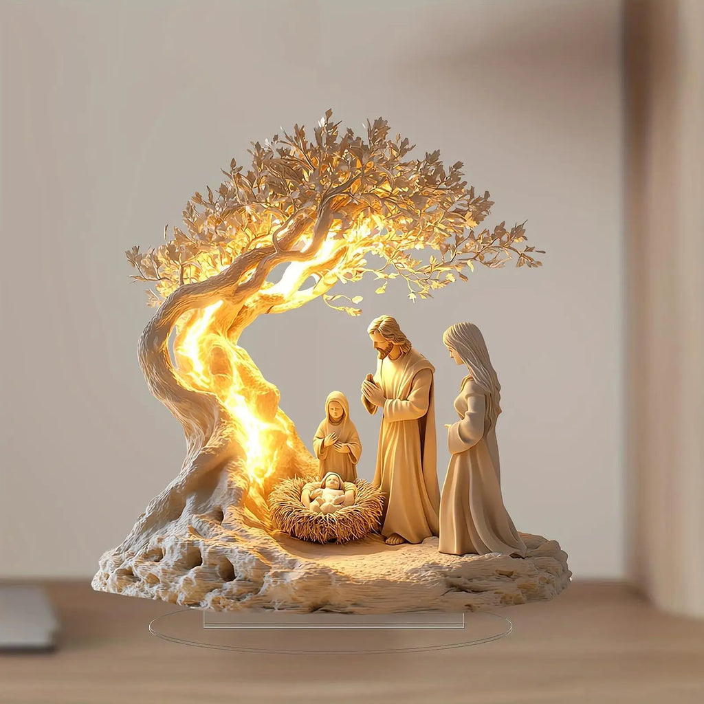 Jesus Birth Figurine Christmas Statue Artwork Collection Ornament for Living