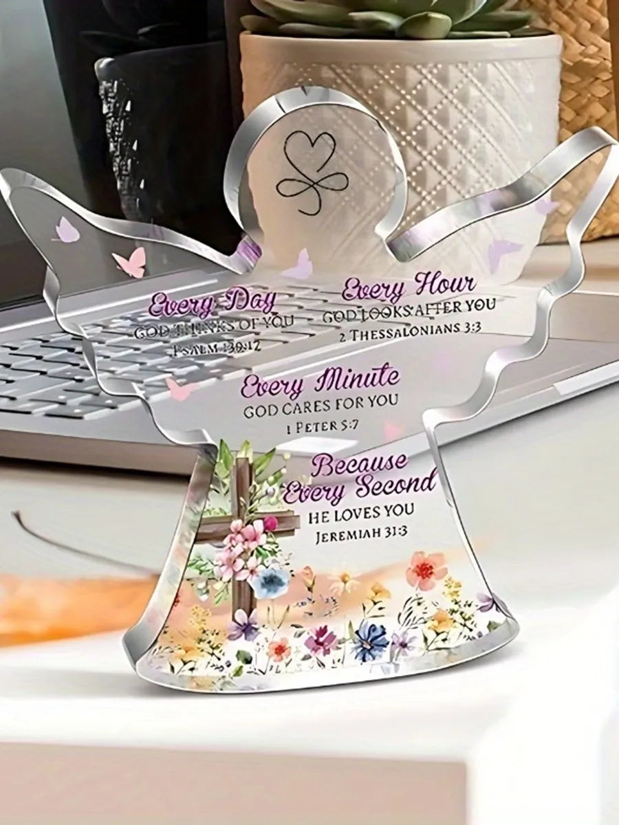Angel Acrylic Gift with Bible Verse for Women, Mom, Sister, Friend