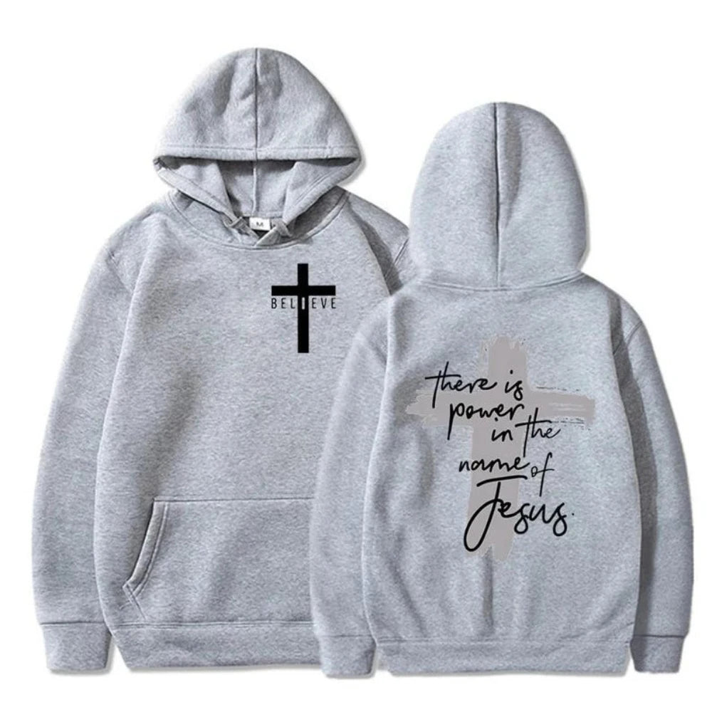 God Is Good Christian Faith Essential Woman Hoodies There Is Power in The Name of Jesus Graphic Hoodie Fashion Streetwear