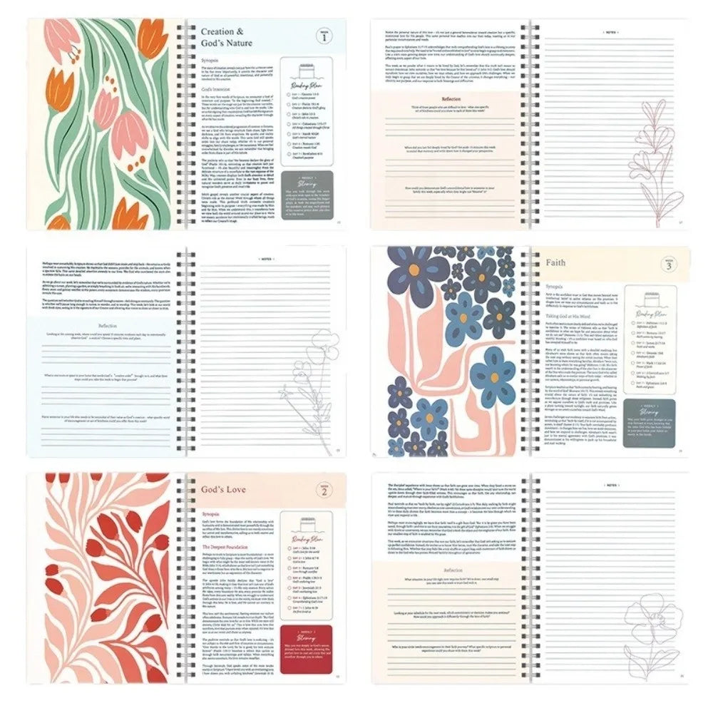 Hot Spiral Bound The Bible In A Year Through Gods Word A 52-Week Study 52-Week Learning Plan Spiral Bible Study Guide for Women