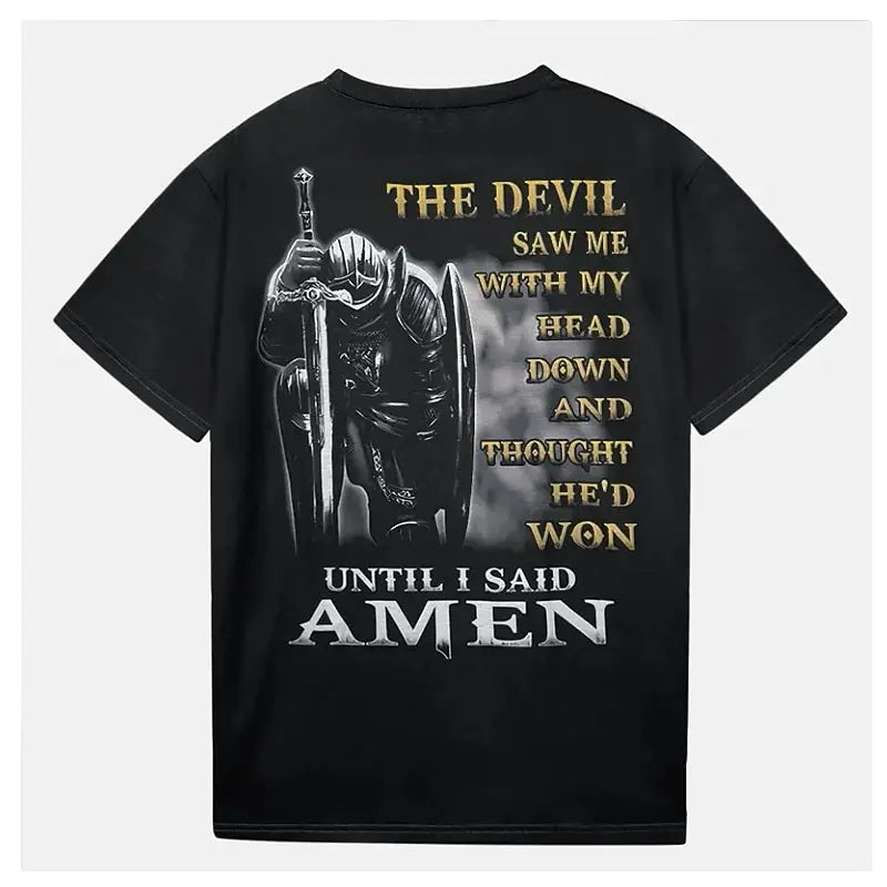 Men Templar Cross Letter T Shirt Graphic Tee Christian T Shirts 3D Print Vintage Fashion Designer Street Casual Daily Clothing