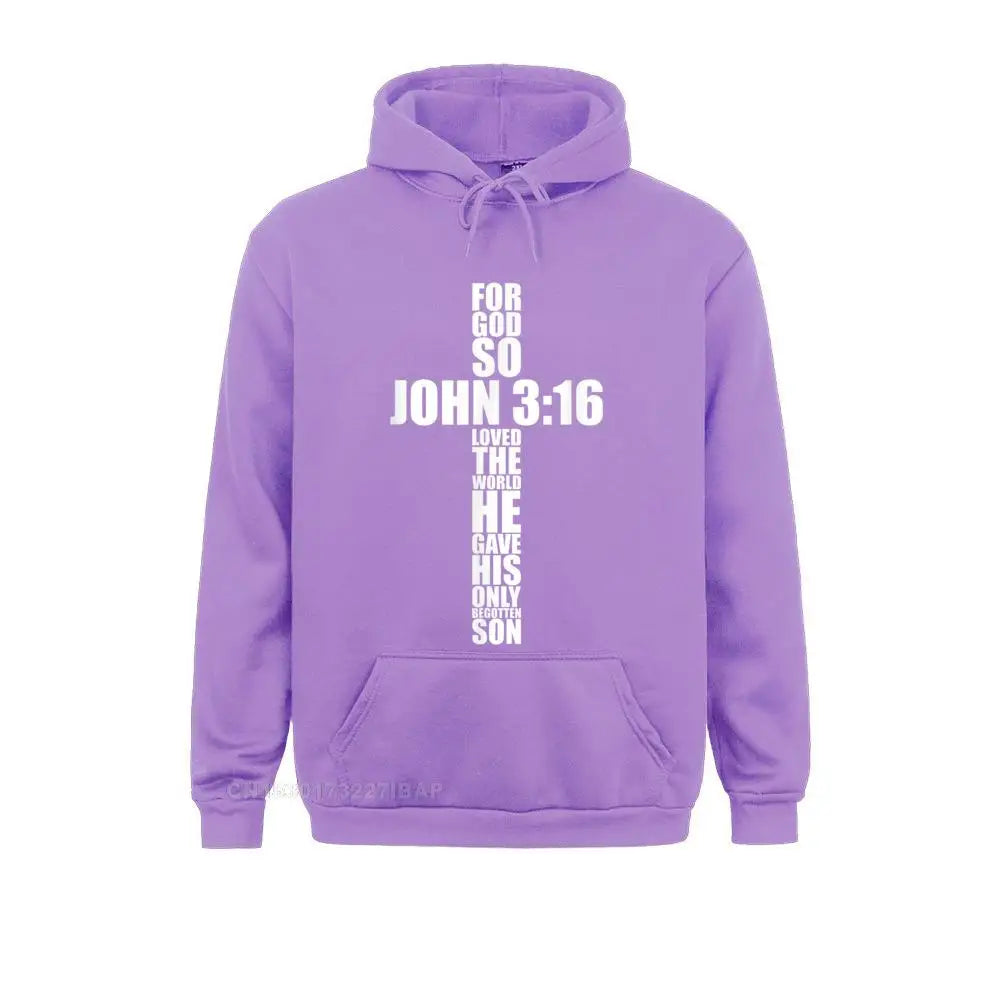 John 3 16 Christian Cross Saying Religious Bible Verse Gifts Hoodie Retro Women's Sweatshirts 3D Hoodies Youthful Clothes 2025