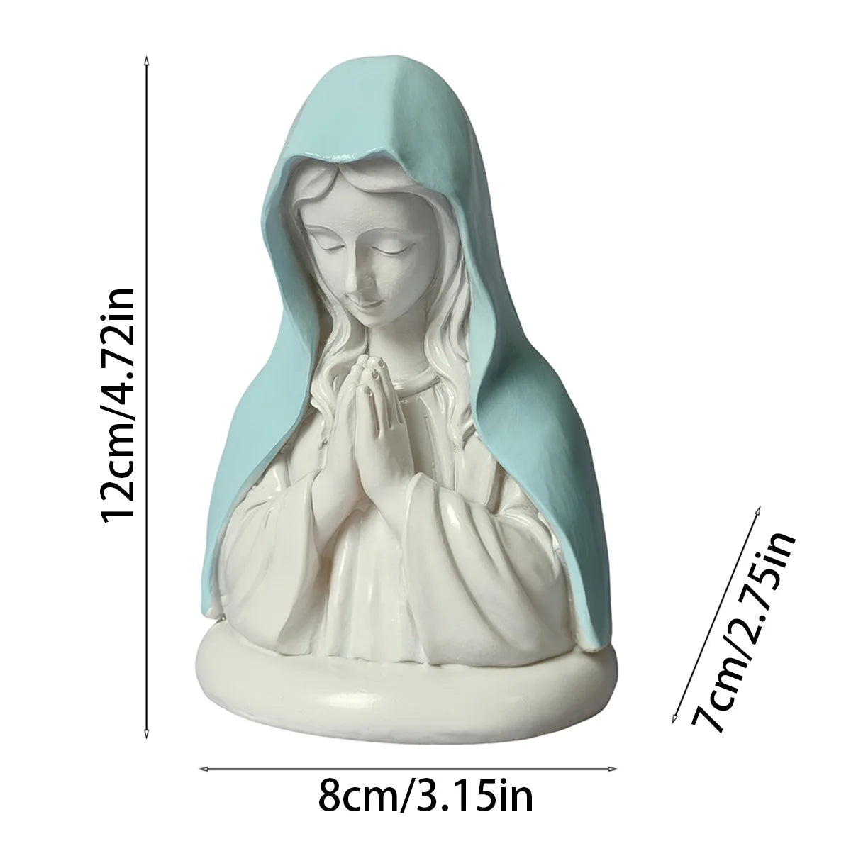 1Pc Resin Mary Statue Ornament, Decorative Ornament, Religious Gift, Can Be Used for Desktop Decoration, Shelf Decoration, Prayer Room Decoration.
