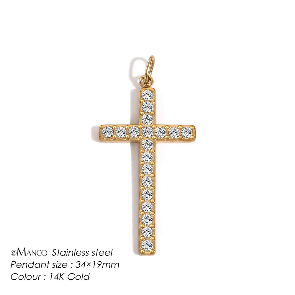 eMancoStainless Steel Cross Charm Pendants For Bracelet Necklace Jewelry Accessories Diy Jewelry Making 48 Hours Shipping