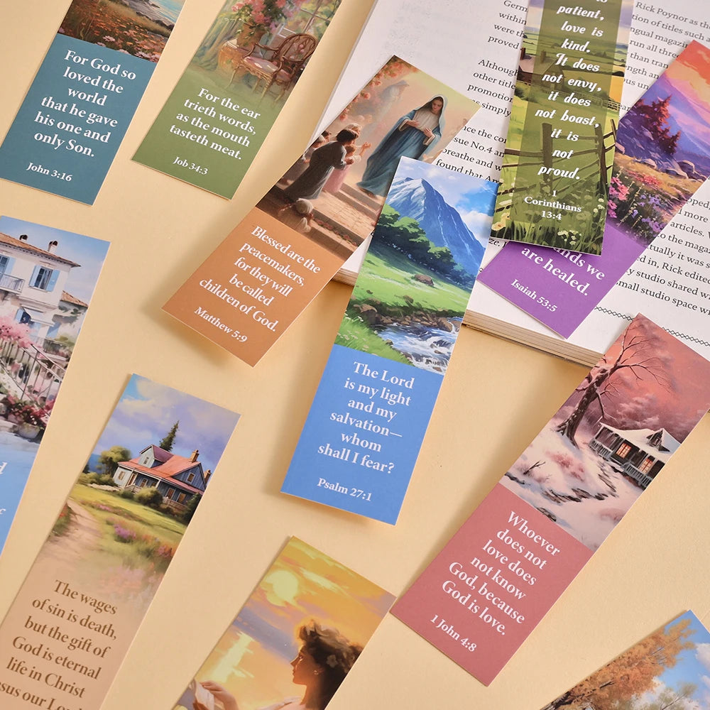 50 Pcs Bible Verse Bookmarks Inspirational Quote Set On Paper For Daily Encouragement Perfect Gifts For Readers & Believers