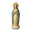 Virgin Mary Statue Religious Desktop Statue Resin Decorative Sculpture for Bookshelf Coffee Table Nightstand Bedside Display