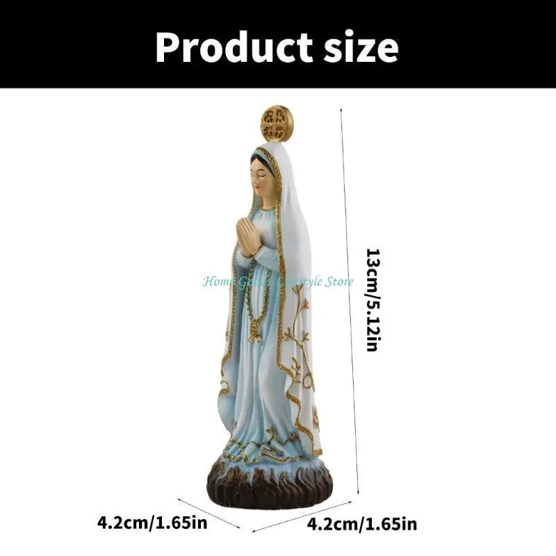 E74E Virgins Marys Resins Figurine Christian Gift Statues Sculptures Home Decoration Ornament Statue