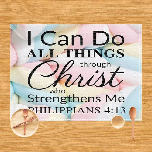 30x40cm Bible Verse Print Table Mat for Diner Kitchen Christian Religion Dinnerware Placemat Coffee Cup Pads Table Decor