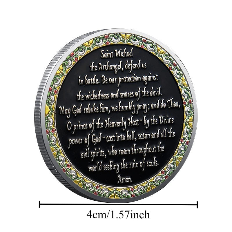 Saint Michael Challenge Coin Angel Metal Medal Craft Home Decoration Commemorative Coin Collection Gift