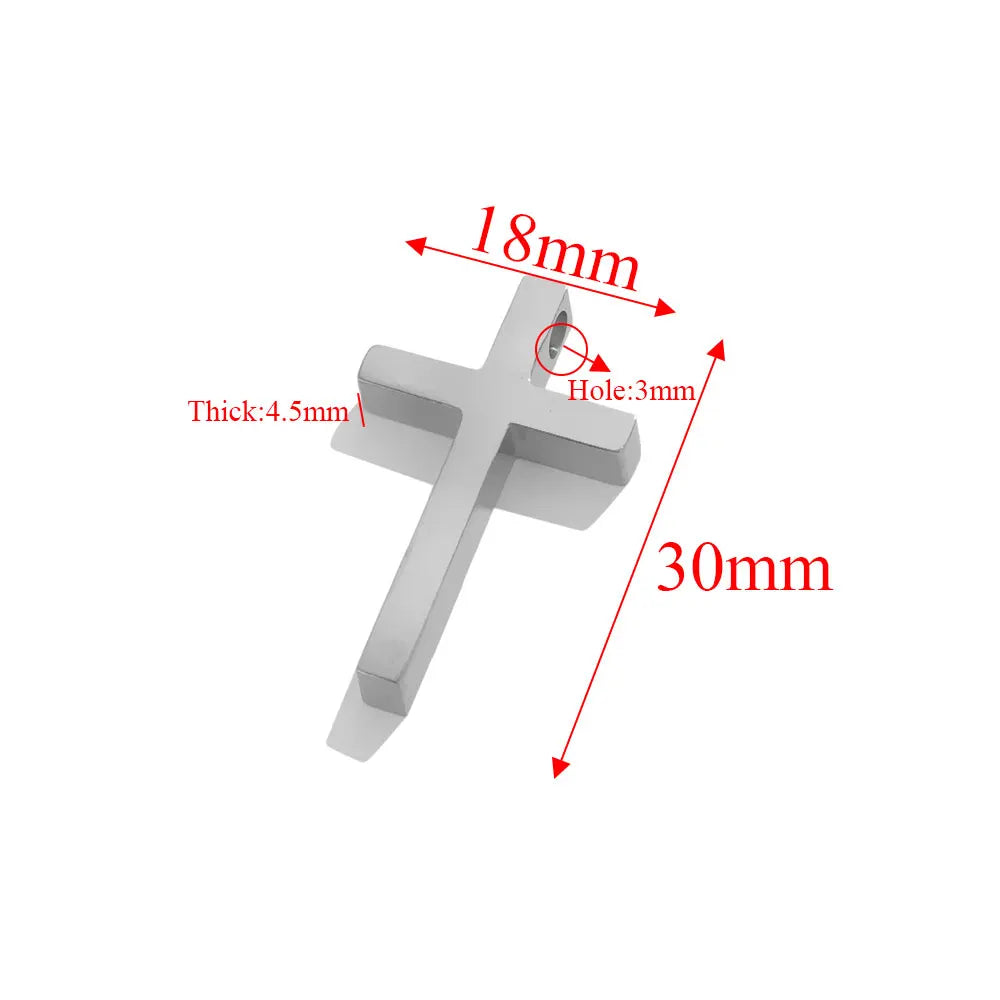 5pcs Stainless Steel Large Cross Charms For Jewelry Makings DIY Cross Necklace Pendants Jewelry Finding Religious Amulet Pendant