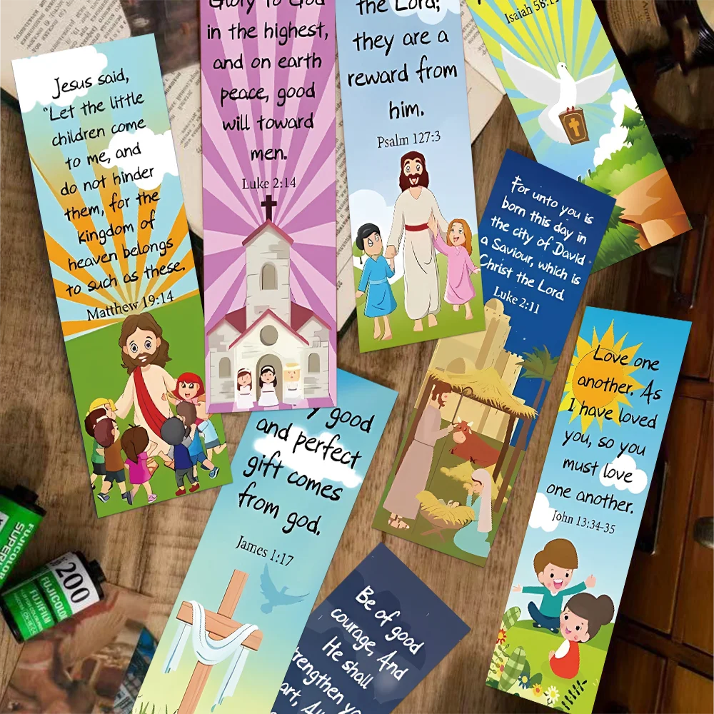 30pcs church bookmarks bible verses religious quotes decorative student reading books office supplies markers message cards
