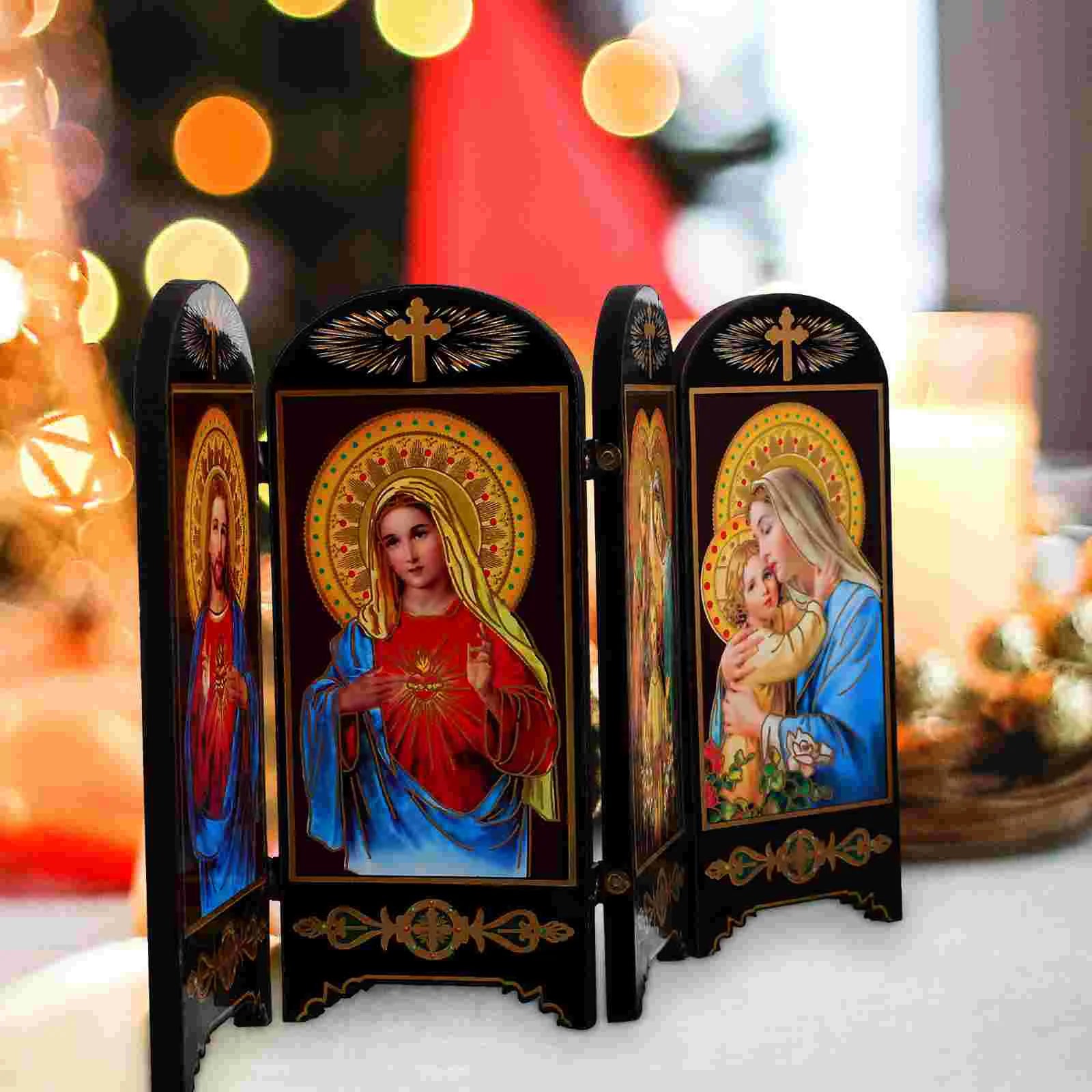 Bible Blessed Virgin Mary Statue Our Figurine Catholic Table Christmas Christmas Home Decor Jesus