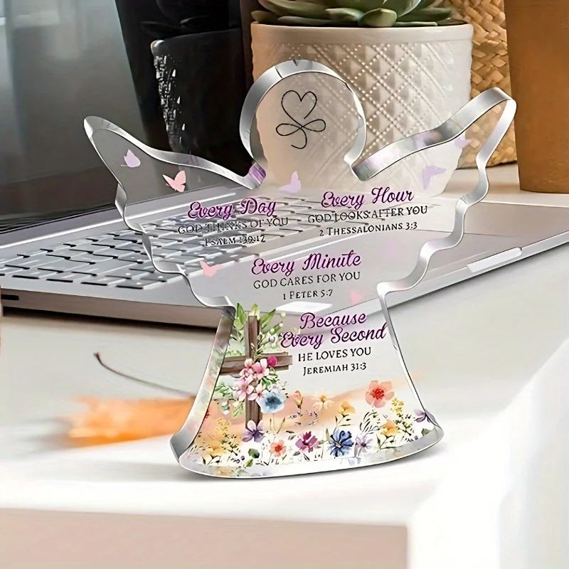 Angel Acrylic Gift with Bible Verse for Women, Mom, Sister, Friend
