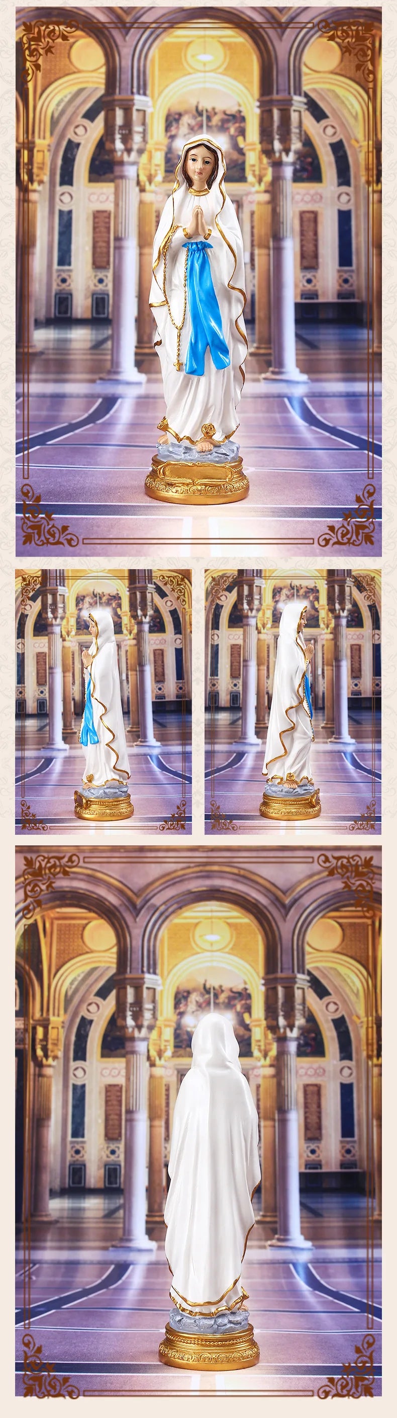 Jesus Statues/ Virgin Mary Figurine Sculpture Christian Wedding Gift Xmas Desktop Display Decors Renaissance Collection Gifts