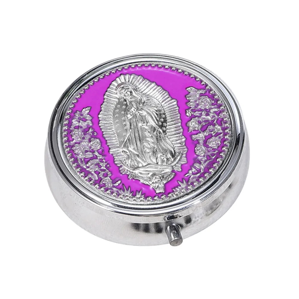 Classic Wowser Our Lady Prayer Rosary Storage Box Versatile Metallic Metal Gift Box Elegant Religious Jewelry Case Church Events