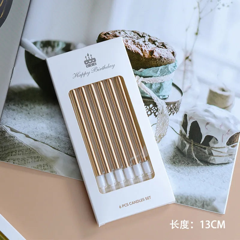 High end black and white golden candles for romantic parties, smoke-free and gold-plated