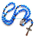 Rustic Agate Catholic Rosary Necklace Church Bedroom Dormitory Decoration Gift