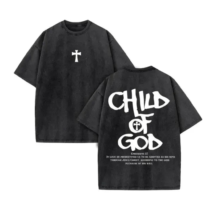 2025 Christian Men Women Washed Graphic Print T Shirt Version Casual T Shirt Cotton Christian Vintage T Shirt Harajuku Style