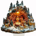 Nativity Scene white Statue,2D Flat Jesus Acrylic Figurine,Home,Office,Cafe,room,Studio,Table Ornament Christian Religion Decor