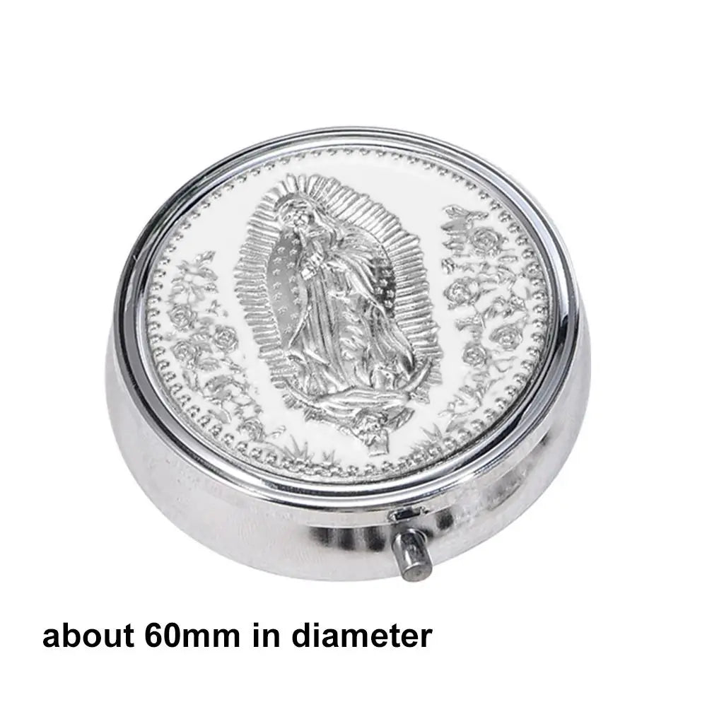 Classic Wowser Our Lady Prayer Rosary Storage Box Versatile Metallic Metal Gift Box Elegant Religious Jewelry Case Church Events