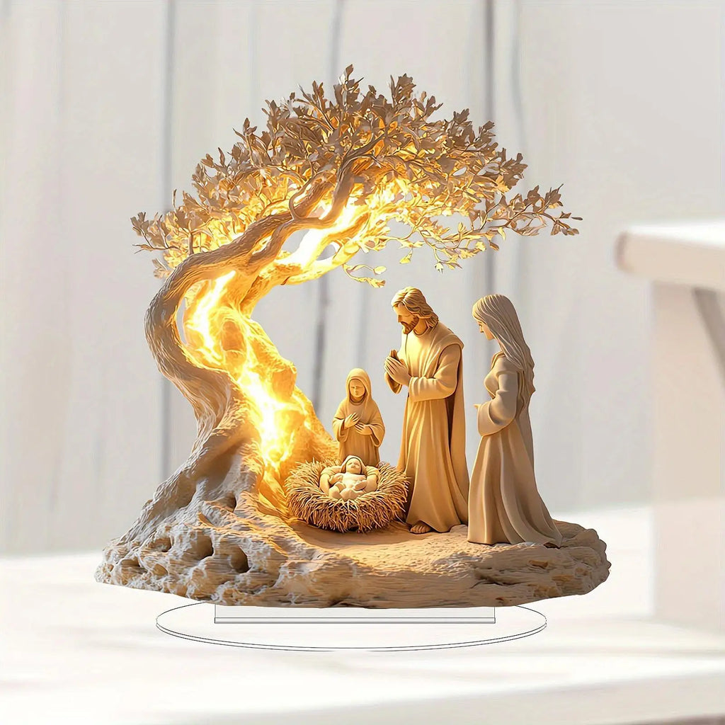 Jesus Birth Figurine Christmas Statue Artwork Collection Ornament for Living