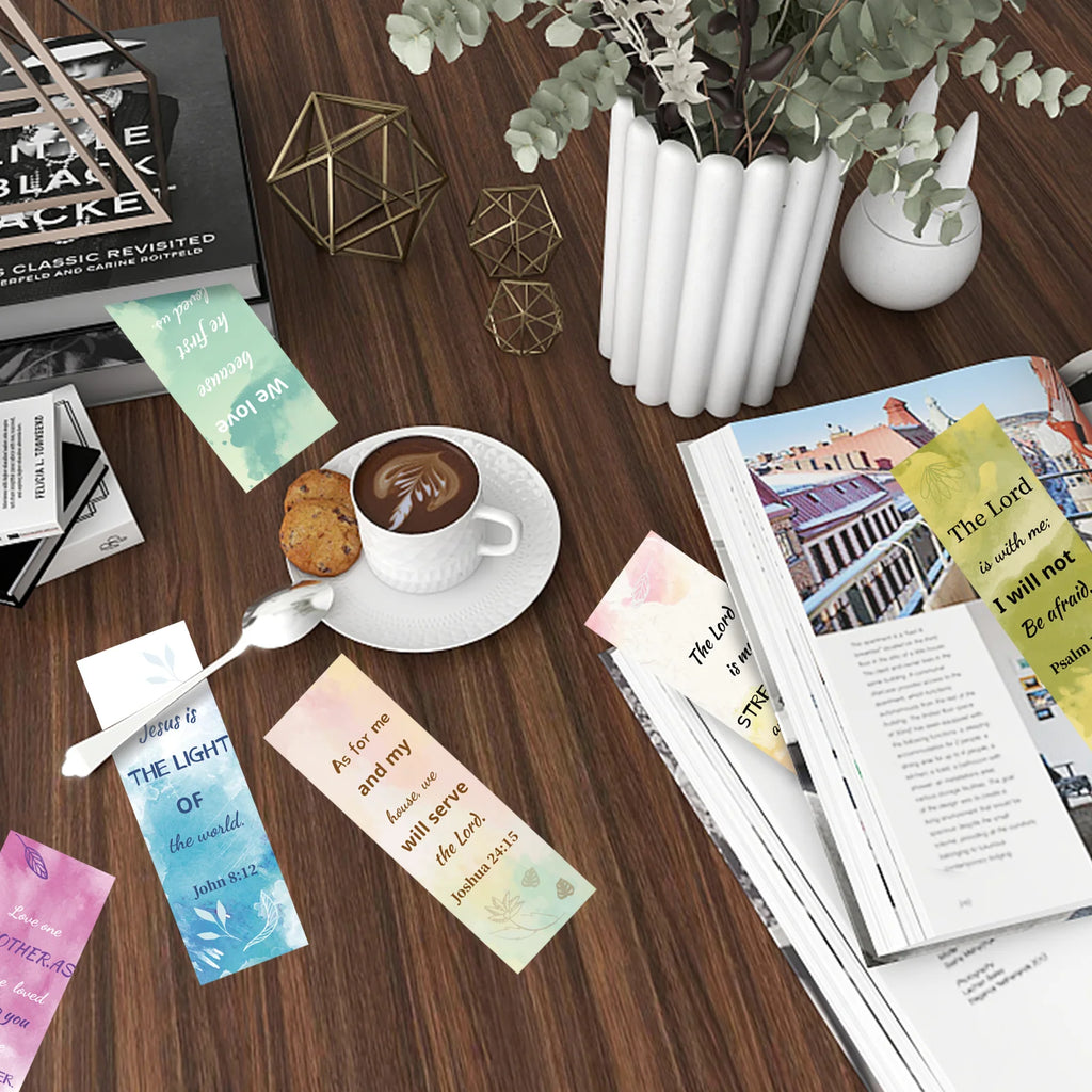 24 Pieces Bible Verses Bookmarks Watercolor Christian Bookmarks for Women Inspirational Spiritual Bible Bookmarks