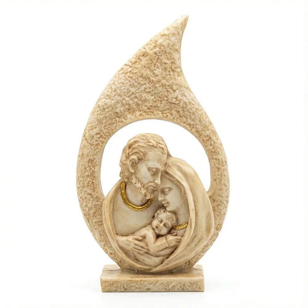 Holy Family Resin Figurine Mary Joseph Baby Jesus Nativity Statue Christian Home Decoration