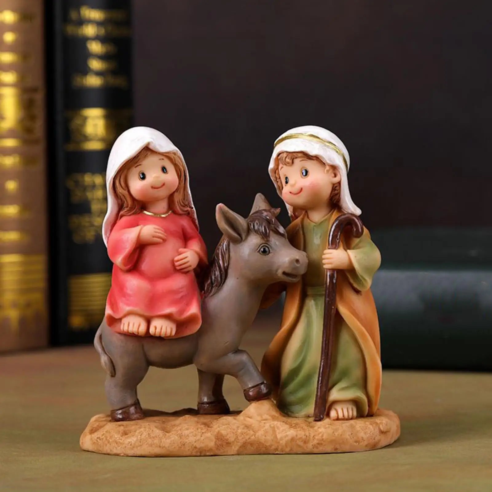 Holy Family Statue Catholic Resin Cartoon Joseph Virgin Mary Christmas Ornaments Religious Decorations Sculptures Figurines For