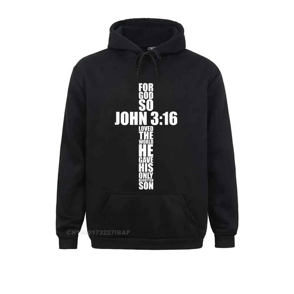 John 3 16 Christian Cross Saying Religious Bible Verse Gifts Hoodie Retro Women's Sweatshirts 3D Hoodies Youthful Clothes 2025