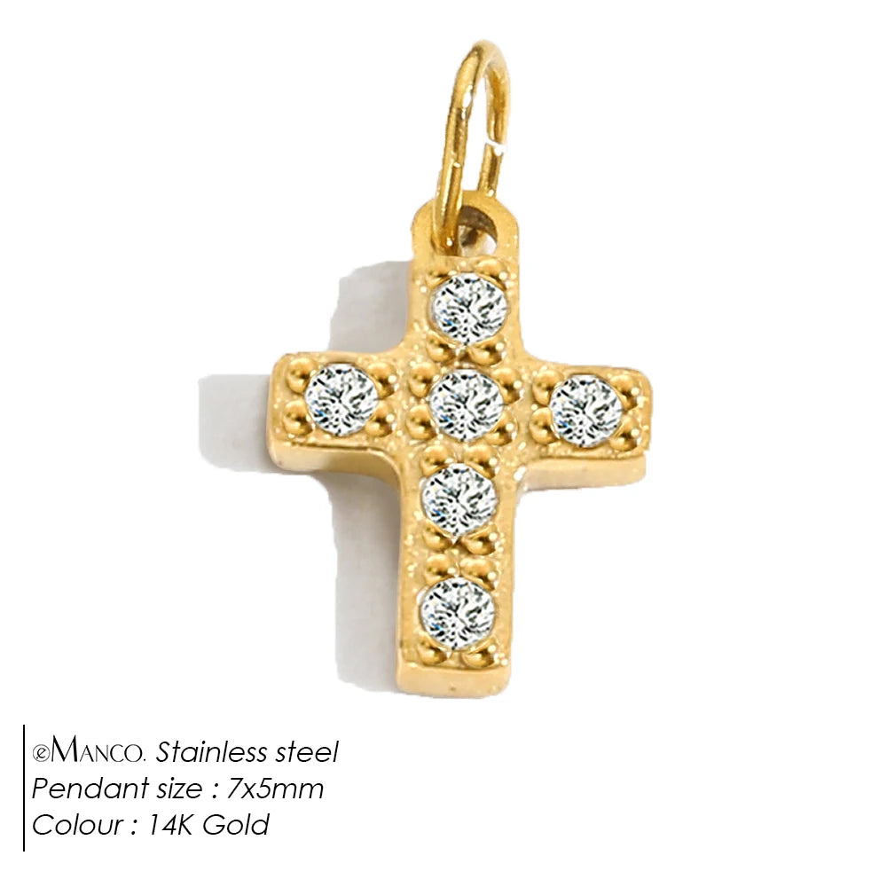 eMancoStainless Steel Cross Charm Pendants For Bracelet Necklace Jewelry Accessories Diy Jewelry Making 48 Hours Shipping