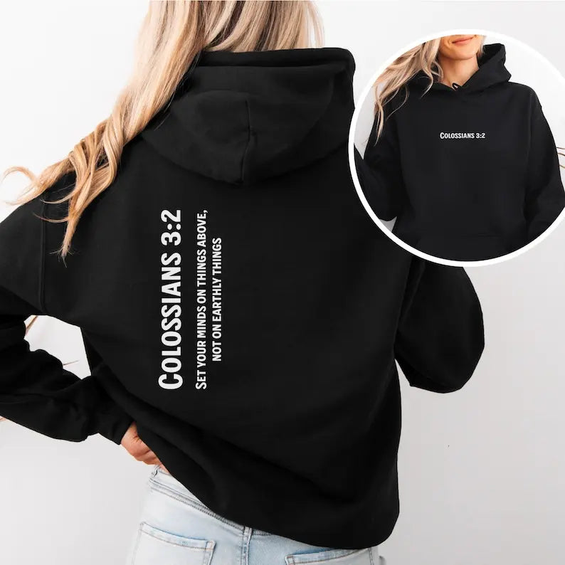 Bible Verse Hoodie Inspirational Christian Clothing Faith Based Apparel Religious Easter Gift for Men Women Unisex Streetwear‌