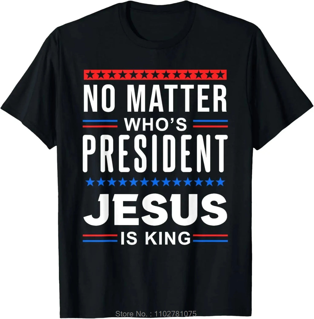Men's Clothing Christian Jesus Is King Design Crown T-shirt Casual Couple Tshirt Tees Fitness T Shirt