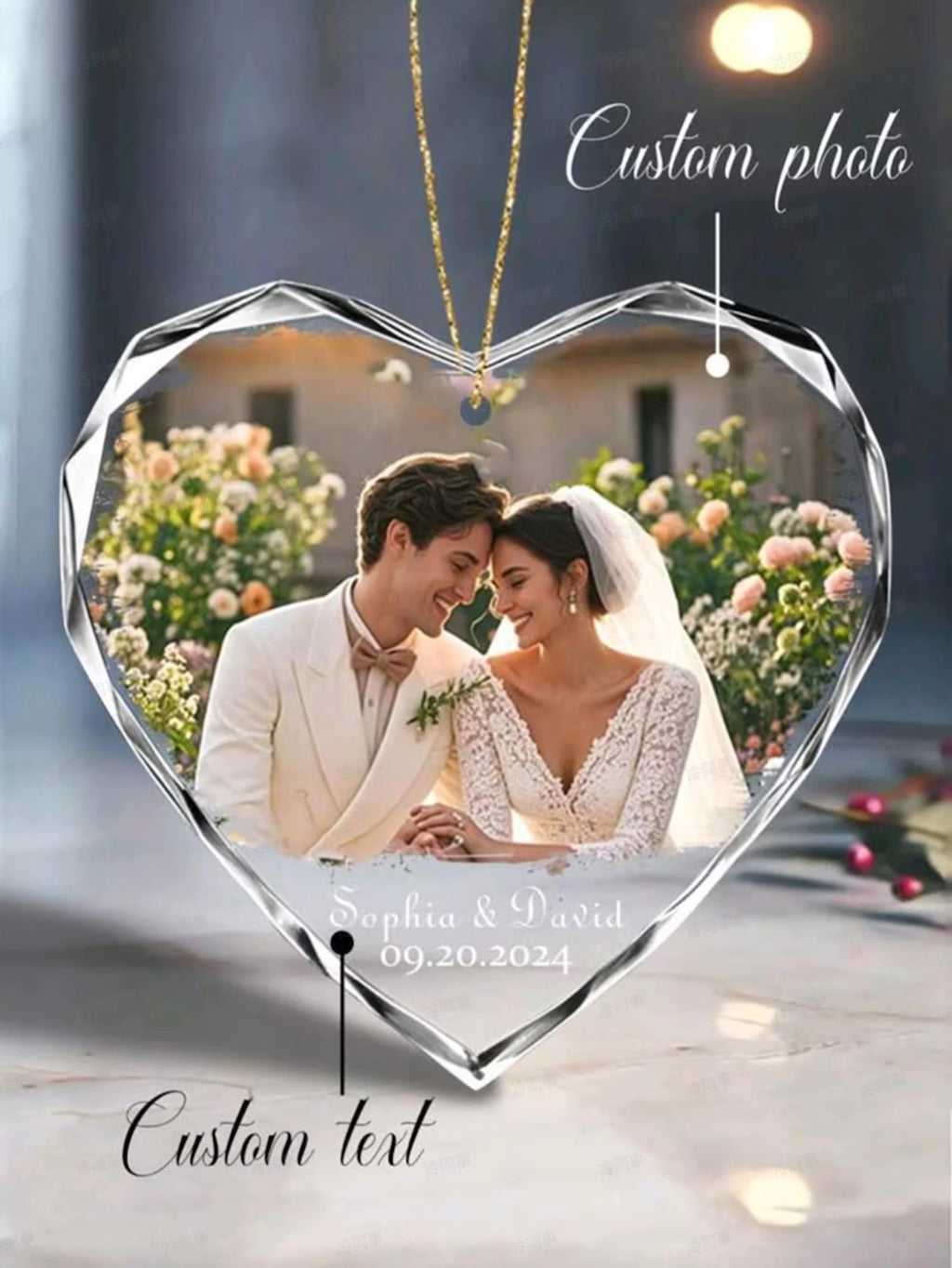Customized Personalized Gift Crystal Glass Acrylic Pendant Pendant Valentine'S Day Gift For Friends Home Decoration Gift