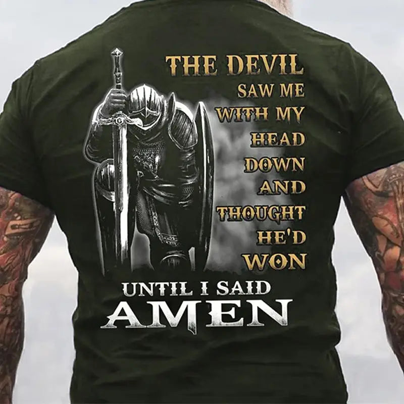 Men Templar Cross Letter T Shirt Graphic Tee Christian T Shirts 3D Print Vintage Fashion Designer Street Casual Daily Clothing