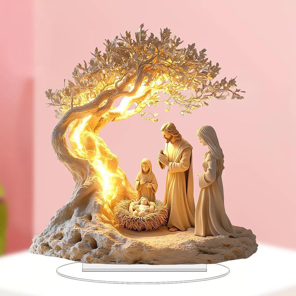 Jesus Birth Figurine Christmas Statue Artwork Collection Ornament for Living