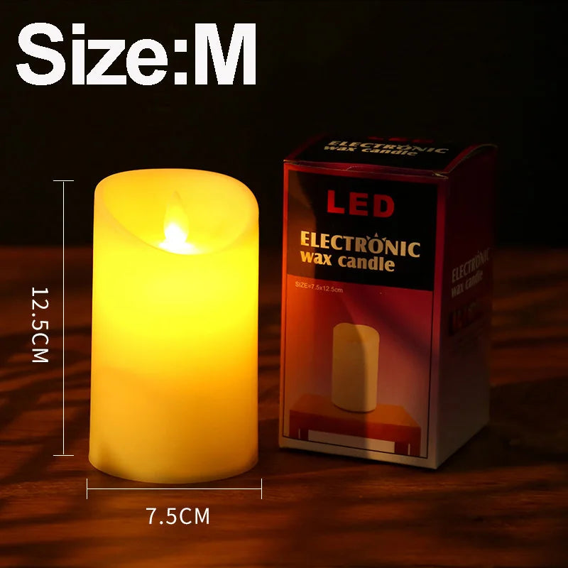 Flameless LED Candle Warm glowing decorative electric candles Home Christmas decorative candles for Ramadan Eid Xmas Party Decor