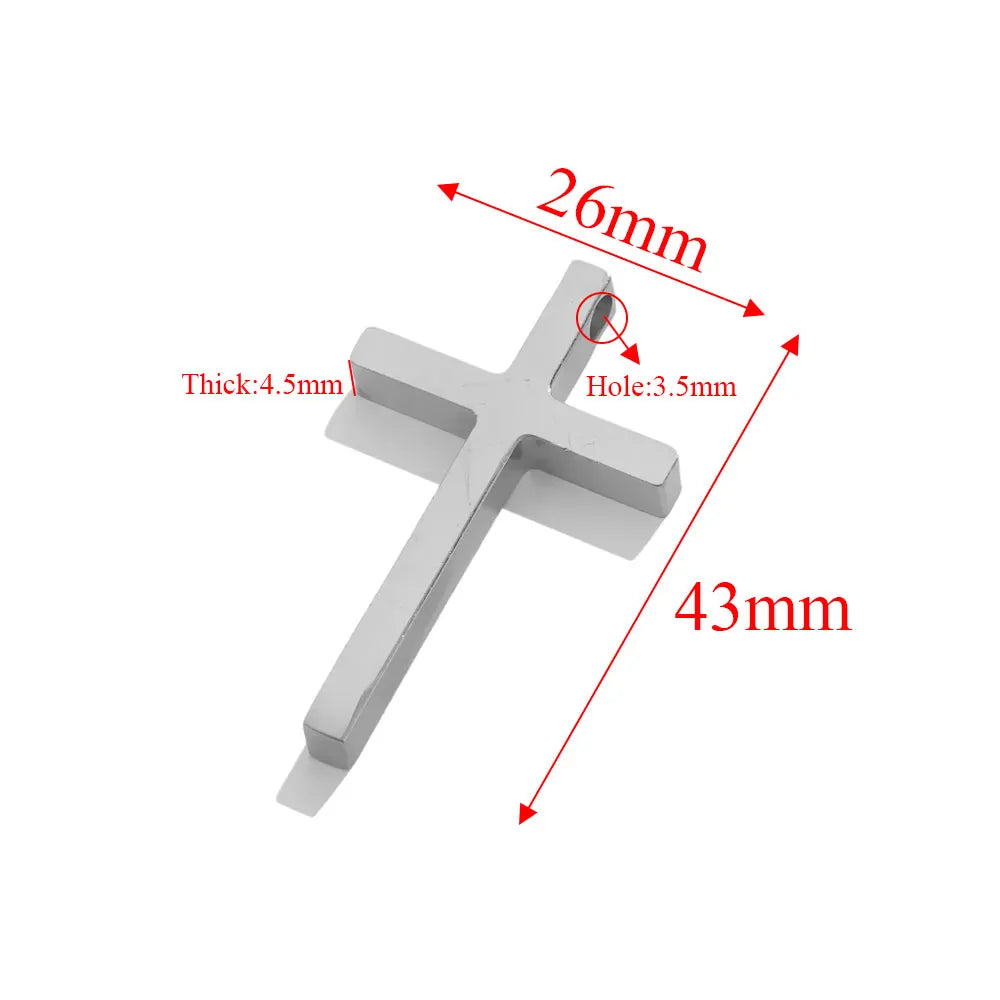 5pcs Stainless Steel Large Cross Charms For Jewelry Makings DIY Cross Necklace Pendants Jewelry Finding Religious Amulet Pendant